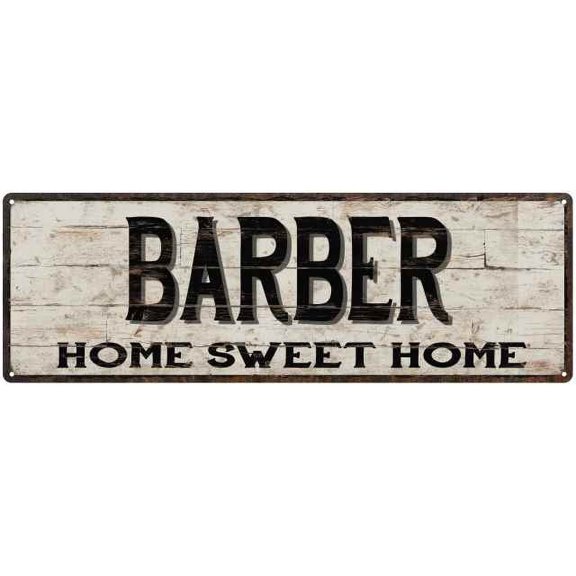 BARBER Rustic Home Sweet Home Sign Gift 8x24 Metal Decor 108240084376