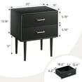 thumbnail image 3 of Semiocthome Nightstand with 2 Drawers, Bedside Table for Bedroom, End Tables for Living Room, Black, 3 of 12