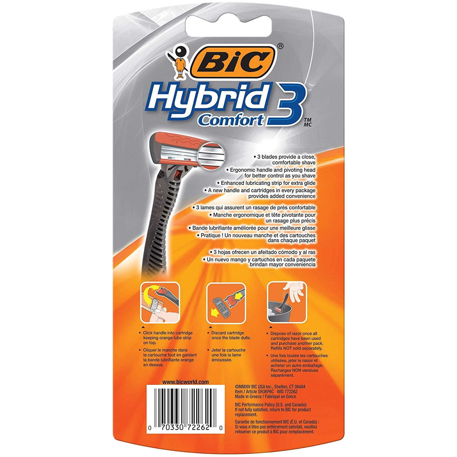 BiC Hybrid Advance for Men, Shaver System 1 ea (Pack of 4)