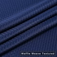 thumbnail image 3 of Haperlare Extra Long Fabric Shower Curtain 72"Wx96"L Waffle Weave Heavyweight Water Resistant Washable Decorative Bathroom Shower Curtain, Navy Blue, 1 Set, 3 of 7