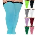 thumbnail image 7 of WTXUE Thigh High Stockings, Plus Size Thigh Highs, Women Soild Plus Size Over Knee Cotton Socks Extra Long Extra Thick Thigh Socks Tall Socks with Elastic No Slip Belt, 7 of 7