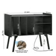 thumbnail image 2 of Record Player Stand with Charging Station, Turntable Stand Holds Up to 220 Albums, Vintage Vinyl Record Cabinet with Removable Shelves, Record Player Table for Living Room, Bedroom, Black, 2 of 8