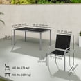 thumbnail image 3 of Outsunny Ensemble de Salle à Manger de Patio 7 Pcs avec Table et 6 Chaises Empilables, Noir, 3 of 10
