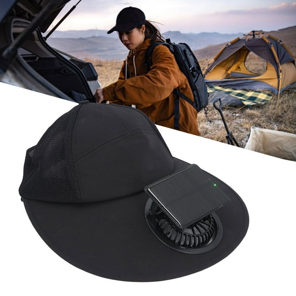 Sombrero De Playa De Pesca, Ajustable Con Energía Solar Y Carga USB, Ventilador Solar, Sombrero Para El Sol, Ala Ancha Para Acampar