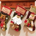 thumbnail image 3 of Christmas Stocking Decoration Christmas Socks Gift Bag Cartoon Cute Santa Claus Snowman Patterns Christmas Sock Gift Container Decor A, 3 of 5