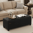 thumbnail image 2 of LEDREM Storage Ottoman Bench, 43" End of Bed Bench with Removable Cover, 660lb Capacity, for Living Room, Bedroom, Ink Black, 2 of 8