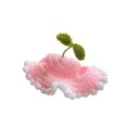 thumbnail image 2 of Pet Knitted Flower Hat with Ruffled Edge Handcrafted Crochet Design Adjustable Tie for Small Dogs and Cats Costume Accessories, 2 of 4