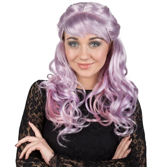 Keepsake | Women's Lilac Color Curly Medium Length Trendy Keepsake Wig