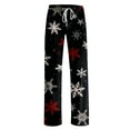 thumbnail image 5 of Adult Fashionable Loose Christmas Printed Casual Pants, Loungewear Sleep Pants with Drawstring Elastic Waist for Home and Comfortable Wear,Black,S, 5 of 5