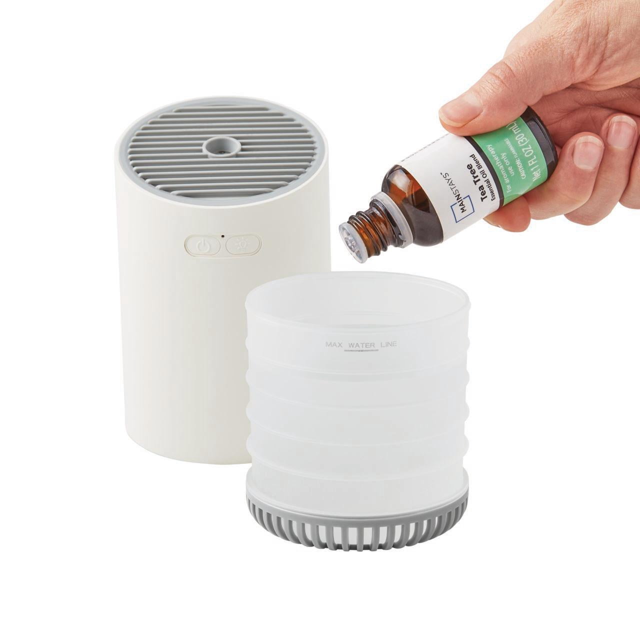 Mainstays Brand Rechargeable Cool Mist Travel Humidifier 320 ml with 7-Color LED Lights,MHD-02VD,Vanilla Dream