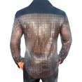 thumbnail image 5 of tasrioml Men's Sequin Glitter Shirt Long Sleeve Lapel Button Down Disco Shirt Retro Sexy Thin Shirts for Bar Dancing Night Club Disco Party, 5 of 7