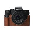 thumbnail image 1 of GadgetCom Camera Half Case Compatible with Panasonic Lumix G100K / G100D , Anti-Slip PU Leather Shell Protective Cover, 1 of 4