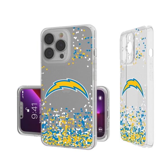 Los Angeles Chargers iPhone Clear Case with Confetti Design