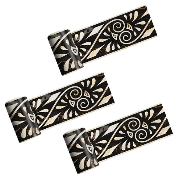 3X 3D Marble Self-Adhesive Greek Pattern Wall Stair Floor Border Tile Sticker 2M