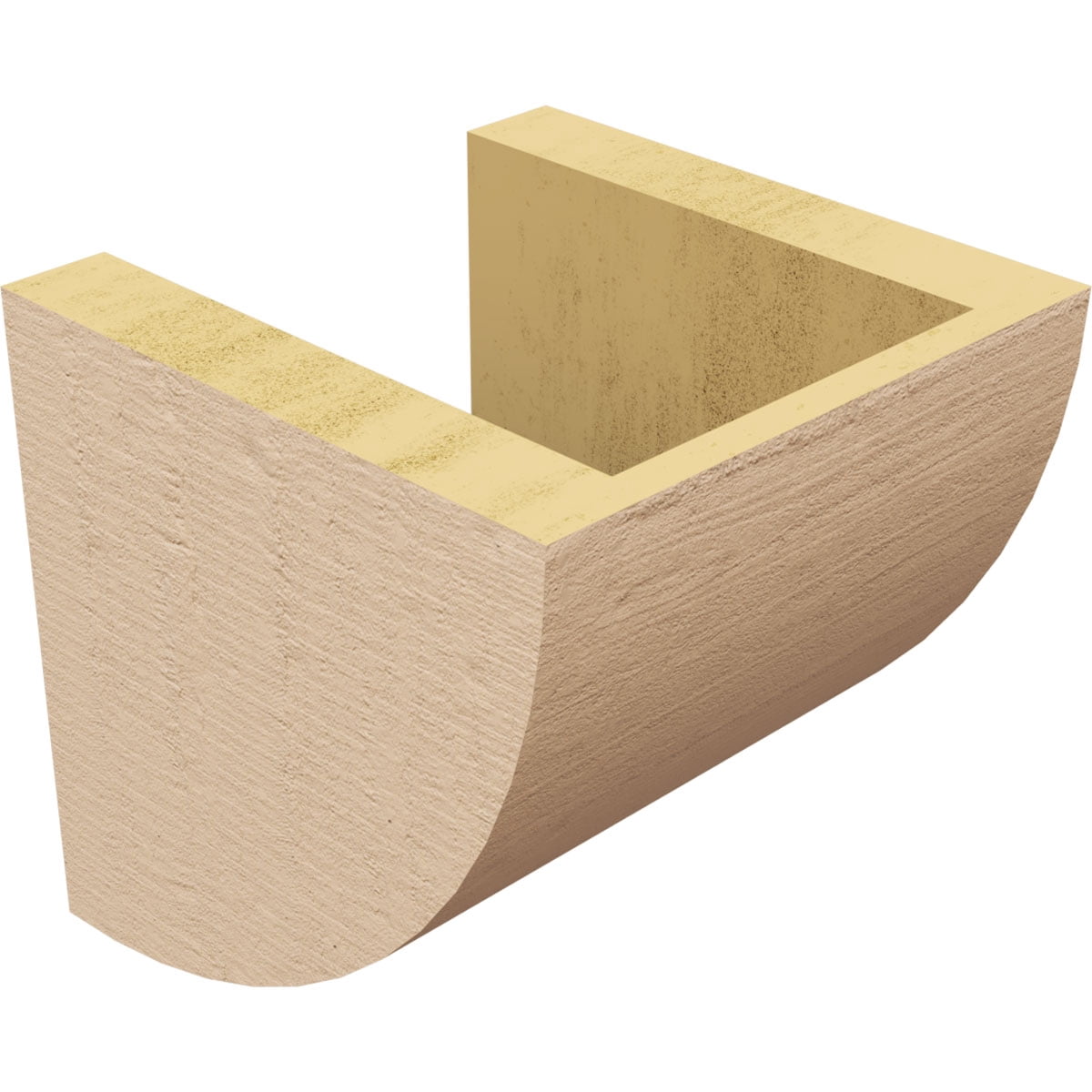 6"W x 6"D x 6"H Wide Durham Rough Cedar Woodgrain TimberThane Corbel, Primed Tan