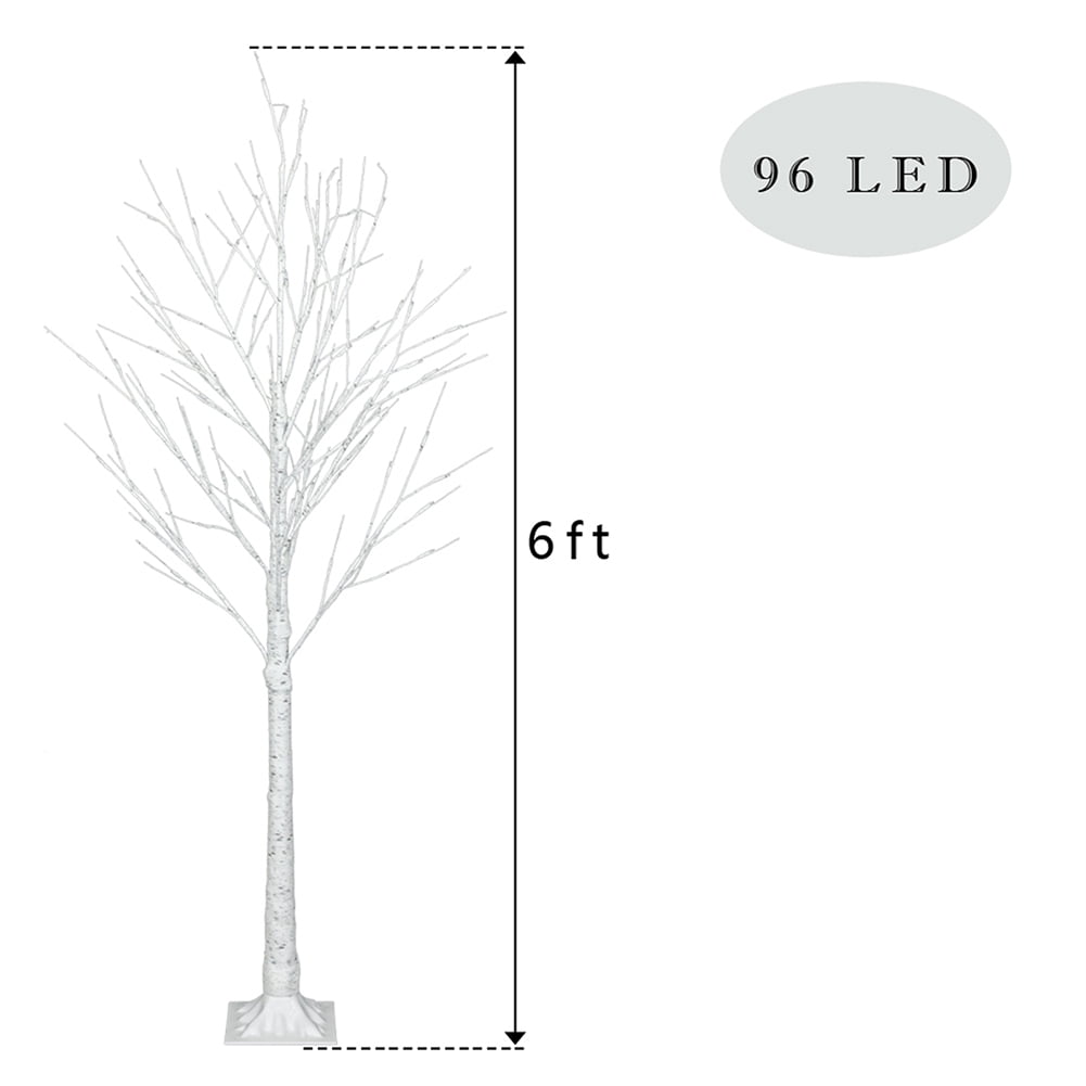 Kadyn 72 LED White Birch Tree Light, Warm White Snowflake Christmas Tree for Wedding, Halloween, Christmas, Jewelry Holder, Party, Home Decoration-5FT