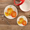 thumbnail image 2 of SKYSONIC Watercolor Pumpkin Pot Holders Trivets, 2 Pcs Heat Resistant Trivets,Halloween Fall Cotton Thread Weave Mats for Hot Pads Pans Pot Bowl Teapot for Kitchen Decor, 2 of 7