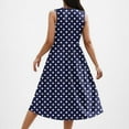 thumbnail image 4 of Abomasnow Dresses for Women Summer Sleeveless Crewneck Mini Dress A Line Polka Print Sundresses with Pockets, 4 of 9