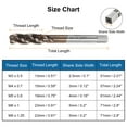 thumbnail image 2 of Uxcell 5pieces Metric Spiral Flute Taps Set M3 M4 M5 M6 M8 M35 HSS Machine Drilling, Bronze, 2 of 6