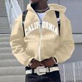 thumbnail image 4 of Gibobby Sudadera polar hombre Sudadera con Cierre Y Capucha Manga Larga Hombre(Beige,CH), 4 of 5