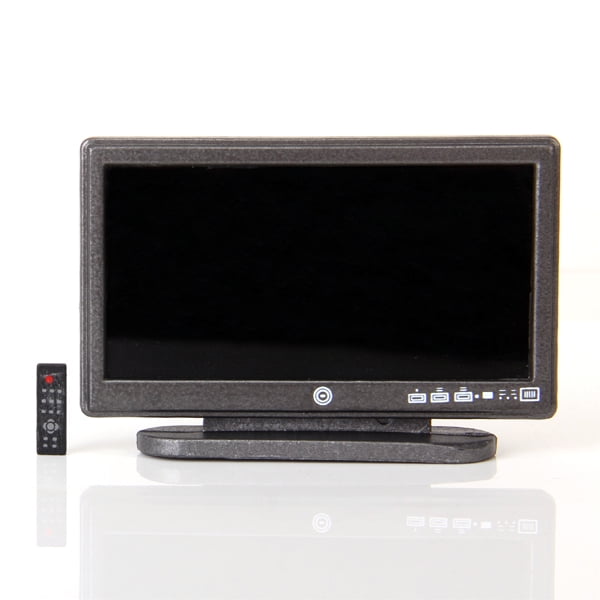 1/12 Doll House Miniatura Televisor de LCD TV de con Control Remoto Sunnimix TV de pantalla plana