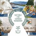 thumbnail image 6 of Navy Blue White Stripe Outdoor Rug 4x6 Ft - Reversible Patio Rug Outdoor Camping Rugs, Modern Rustic Vertical Striped Washable Indoor Outdoor Area Rugs, Non-Slip Outdoor Carpet Runner for Deck/Porch, 6 of 8