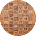 thumbnail image 1 of Ahgly Company Tapis Rond Abstrait Orange pour Intérieur, 6 Pieds Rond, 1 of 6