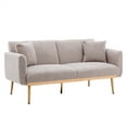 thumbnail image 3 of Velvet Sofa ,Iconic Design Modern Accent sofa ,Loveseat Sofa with Metal Tapered Legs,Noise Free,Grey Teddy, 3 of 4