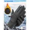 thumbnail image 3 of Spencer Mens Winter Thermal Gloves Touch Screen Glove Water Resistant Windproof Warm for Driving Cycling Running (Gray XL), 3 of 11