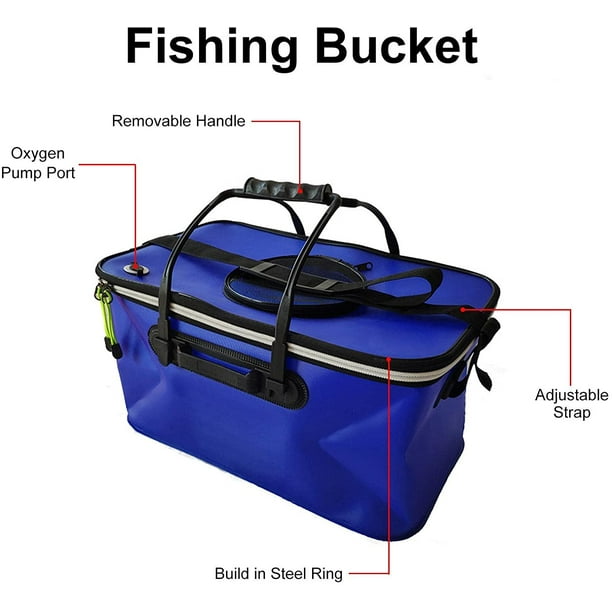 Fishing Bucket, Foldable Fishing Bait Bucket, Multifunctional
