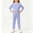 thumbnail image 6 of Agkizg Toddler Girls Clothing Set Solid 2 Piece Outfit Long Sleeve Tee Straight Leg Pants Casual Set, 6 of 6