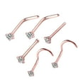 thumbnail image 3 of Juego de 6 piercings para la nariz, para mujer y hombre, ideal como regalo de cumpleaños. Oro rosa, 3 of 9
