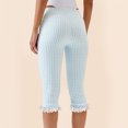 thumbnail image 4 of Karymi Running Shorts for Women Gingham Check Capri Pants, High Waisted Lace Ruffle Hem Skinny Pants, Stretchy Slim Fit Plaid Cropped Pants for Y2K Style Athletic Shorts for Women, 4 of 9
