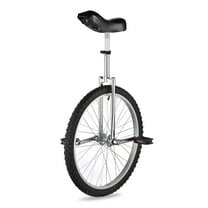 Yescom 24 In Wheel Outdoor Unicycle Adjustable Seat Anti-Skid Pedal Circus Bike for Adults Teenagers Kids, Silver