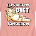 thumbnail image 3 of Garfield - Start My Diet Tomorrow - Toddler & Youth Girls Short Sleeve Graphic T-Shirt, 3 of 5