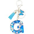 thumbnail image 1 of ORUYROP Initials Letter Keychain Blue Tassel Butterfly Pendant for Women Girls Wallet Backpack Purses, 1 of 3