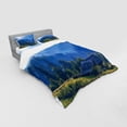 thumbnail image 3 of Ambesonne Forest Bedding Set 3 Pcs, Mountain Village Ukraine, Twin XL, Green Blue, 3 of 3