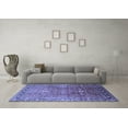 thumbnail image 3 of Ahgly Company Machine Washable Indoor Square Oriental Blue Traditional Area Rugs, 4' Square, 3 of 4
