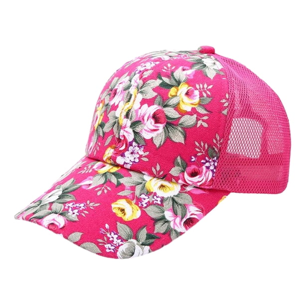 Gorra de béisbol Qarigey estilo deportivo mujer Rosa roja ajustable