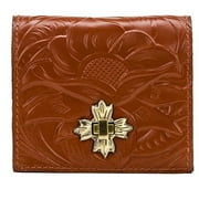 Patricia Nash Wallet  Leather Trifold RFID Wallet ~ MAIDA Brown Tooled