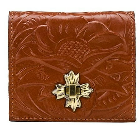 Patricia Nash Wallet Leather Trifold RFID Wallet ~ MAIDA Brown Tooled