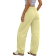 thumbnail image 4 of Sundazz Womens Wide leg Pants Drawstring Lightweight Pants Loose Travel Casual Pants with Pockets, 4 of 8