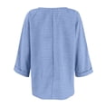 thumbnail image 5 of Ailaofu Women's V Neck Summer Tops Casual Henley Button Down T Shirts, 5 of 5