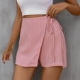 thumbnail image 6 of cfhntfmh Womens Summer Fashion Shorts High Waist Baggy Wrap Shorts Loose Side Knot Solid Color Casual Skorts, 6 of 7