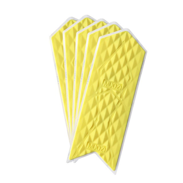 5 Pieces Bike Stickers Bicycle Frame Guard Durable Waterproof Mountain Cycling Decals with Import Adhesive Strip Rhombus Pattern Small Yellow 5Pieces