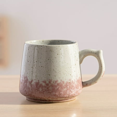 

Homeex Retro Kiln Transformed Ceramic Coffee Mug Cherry powder rice white 330ML