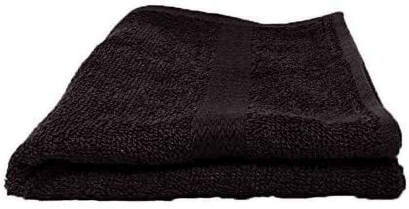 EOM Towels Bleach Safe 100% Cotton Ringspun Vat Dyed Hand Towels Size 16" X 28" 12 Pack Great for Salon, Gym and Home use. (Black)