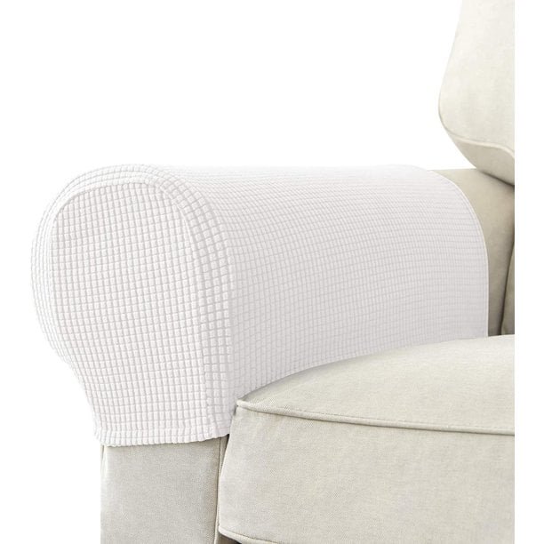 Fundas de reposabrazos suaves y elásticas de felpa, fundas de reposabrazos elásticas para sillas y sofás, fundas para brazos de sofá, fundas protectoras para sillones reclinables, juego de 2