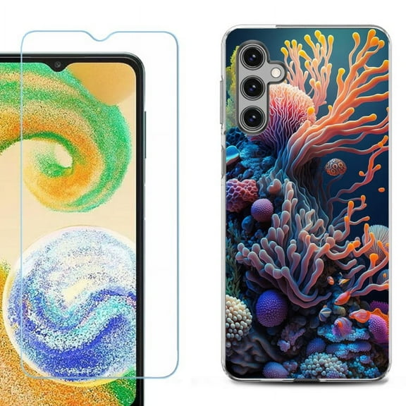 OneToughShield ® Compatible with Samsung Galaxy S24, Shockproof Fashion Phone Case, with Tempered Glass Screen Protector - Coral