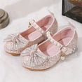 thumbnail image 2 of Viluyesy Girls Dress Heels Princess Shoes - Kids Bow Pearl Crystal Wedding Party Performance Mary Jane Flats For 4-11 Years Pink Size 11.5 M, 2 of 10